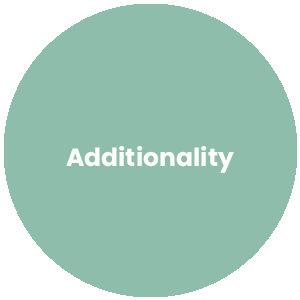 Circle with the word Additionality in the center