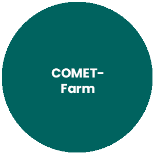 Circle with the words Comet Farm in the center